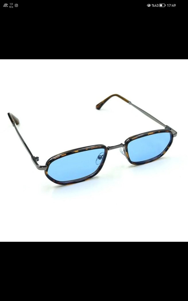 Koyu Mavi Şeffaf  Güneş Gözlüğü - Görsel 3