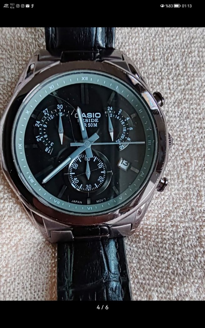 casio Siyah Erkek Biker Tarzı Saat - Görsel 4