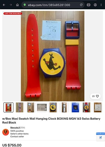 orjinal swatch marka dev duvar saati - Görsel 2