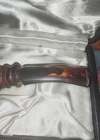 koleksiyonluk lületaşı gerçek kehribar  ağazlıklı pipo - Görsel 4