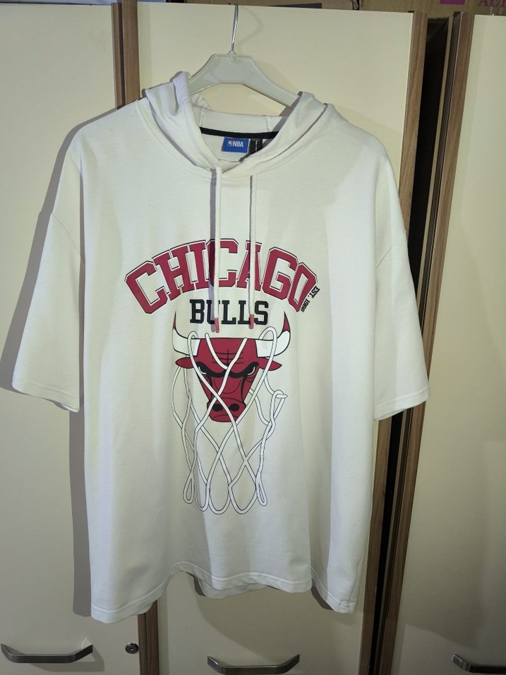 Chicago Bulls Baskılı Zincir Detaylı Erkek Tişört(defosuz) - Görsel 2