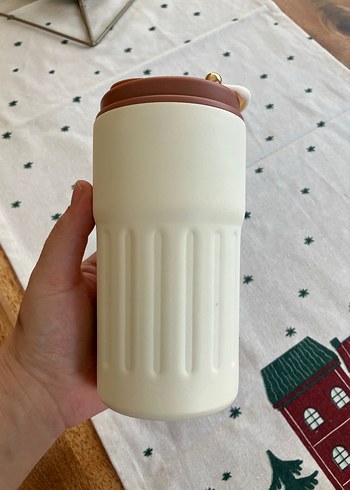 Bej Renkli ısı göstergeli içecek Termosu - Görsel 5