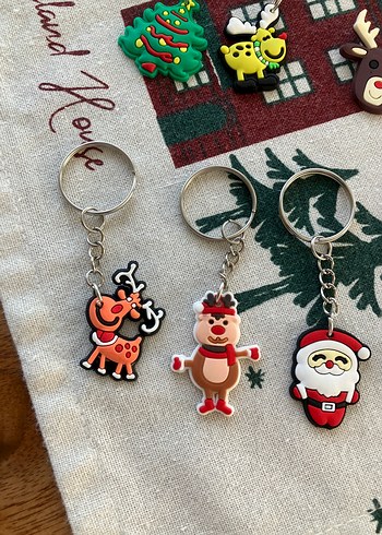 Renkli Boncuklu yılbaşı  hediye Anahtarlık Seti 1 adet - Görsel 4