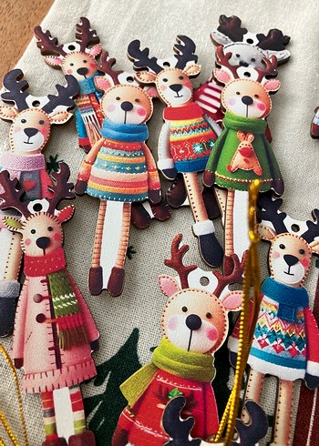 Renkli Bohem Geyik Süsleri yılbaşı çam ağacı - Görsel 4