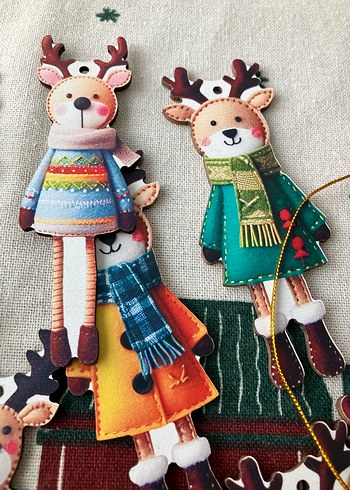 Renkli Bohem Geyik Süsleri yılbaşı çam ağacı - Görsel 5