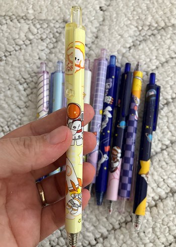 Renkli Pastel Desenli siyah pilot Kalem adet - Görsel 2