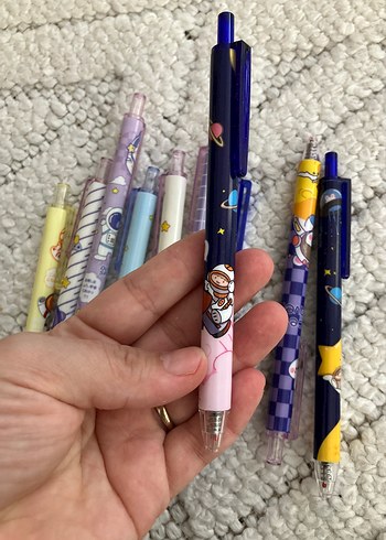 Renkli Pastel Desenli siyah pilot Kalem adet - Görsel 5