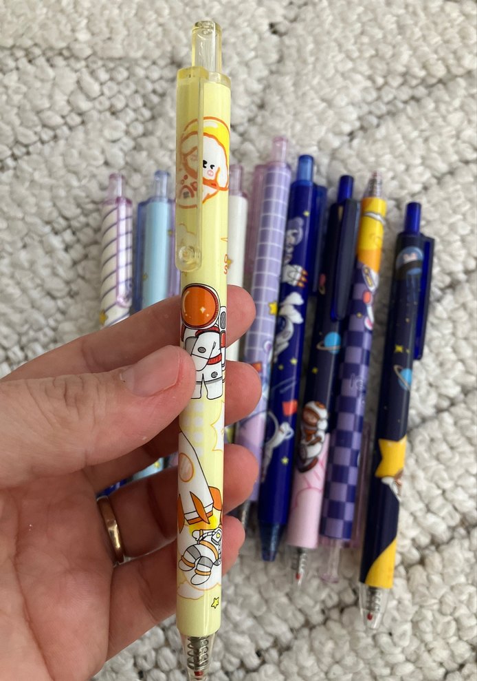 Renkli Pastel Desenli siyah pilot Kalem adet - Görsel 2