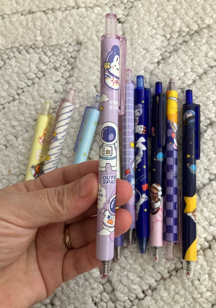 Renkli Pastel Desenli siyah pilot Kalem adet - Görsel 4