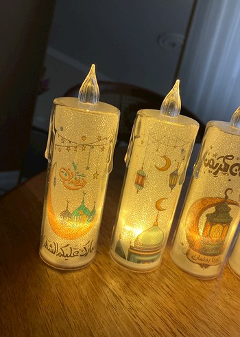 Işıklı Dekoratif led Mum Ramazan Şamdan kandil - Görsel 2