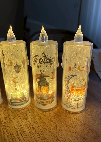 Işıklı Dekoratif led Mum Ramazan Şamdan kandil - Görsel 3