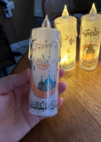 Işıklı Dekoratif led Mum Ramazan Şamdan kandil - Görsel 5