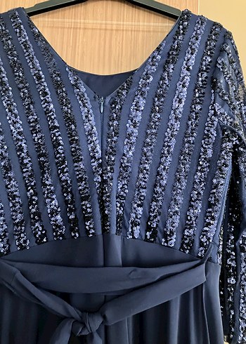 Lacivert Uzun Abiye Elbise görünümlü TULUM - Görsel 5