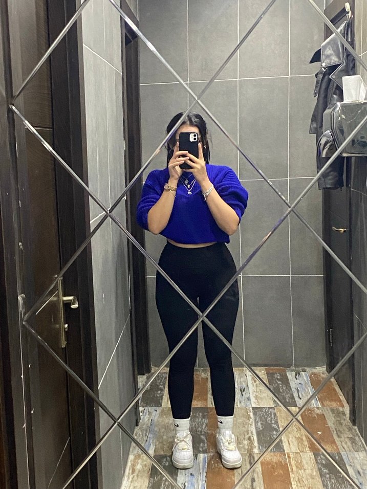 Mavi Yüksek Yakalı kazak - Görsel 2