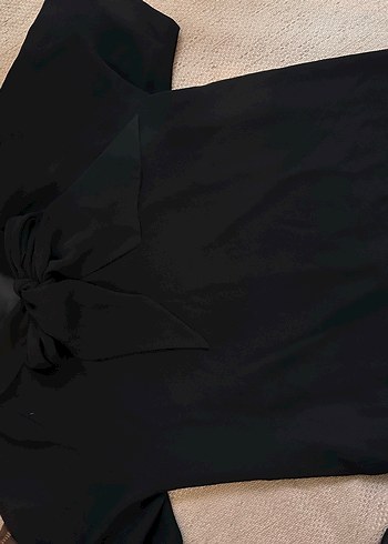 Siyah Midi Boy diz üstü büyük beden elbise, - Görsel 3