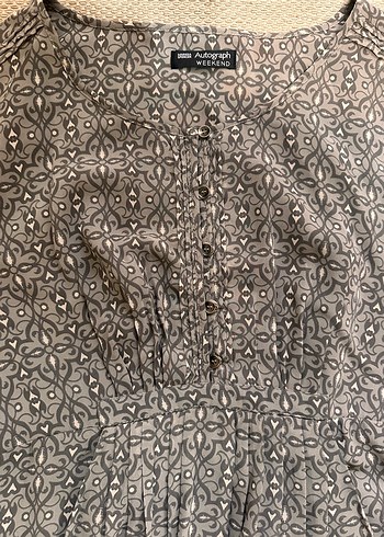 Gri Bohem Uzun Kollu Yuvarlak yaka Dizlerde büyük beden elbise - Görsel 3