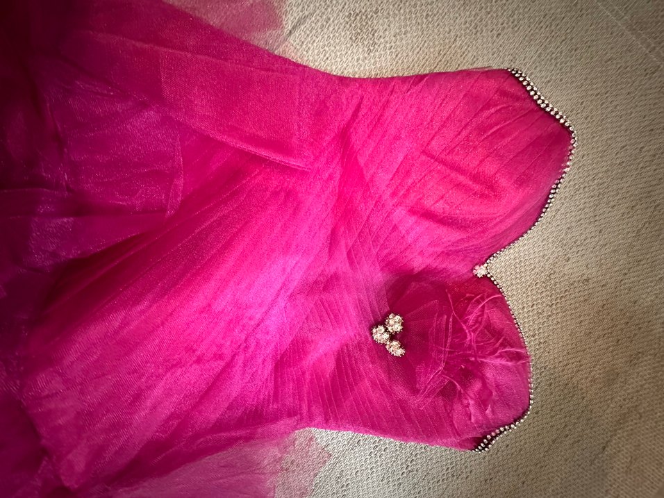 Pembe Uzun Straplez Fırfırlı Nişanlık Abiye - Görsel 2