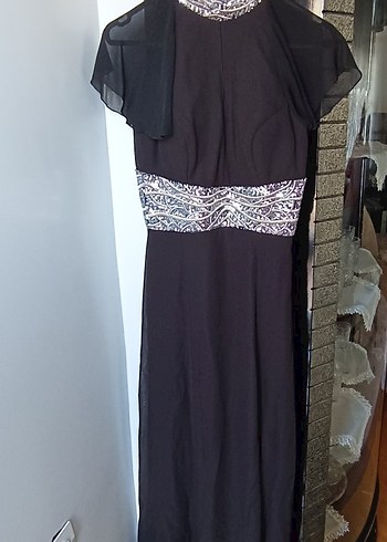 Siyah Uzun Kadın Abiye Elbise - Görsel 2