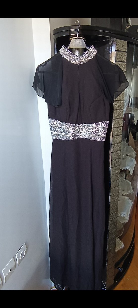 Siyah Uzun Kadın Abiye Elbise - Görsel 2