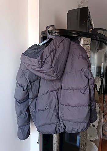 Gri Kadın Şişme Mont - Görsel 2