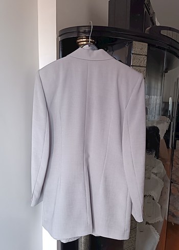 Kadın Beyaz Keten Uzun Elbise ve Ceketi - Görsel 3