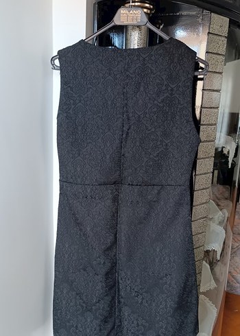 Siyah V Yaka Mini Elbise - Görsel 2