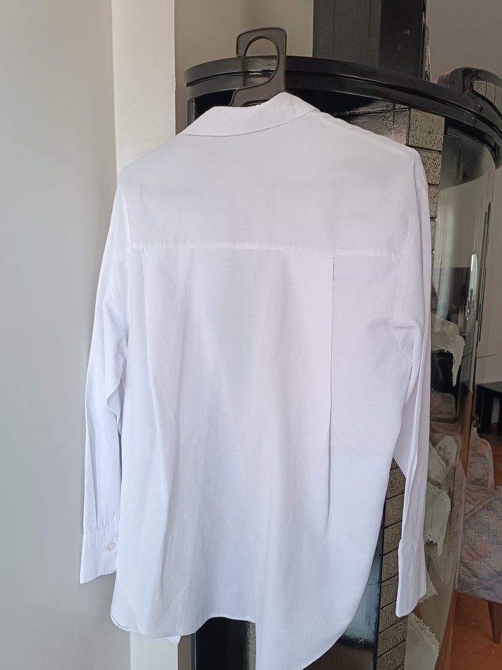 Beyaz Boyfriend Kalıp Gömlek - Görsel 2