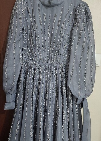 Taşlı tesettür abiye - Görsel 4