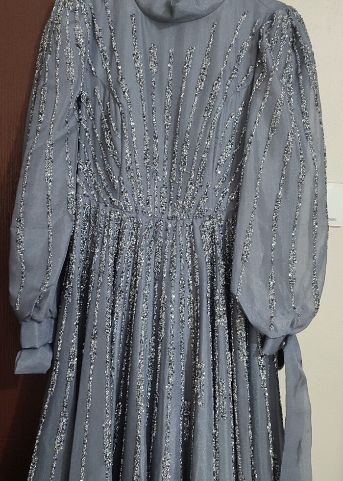 Taşlı tesettür abiye - Görsel 4