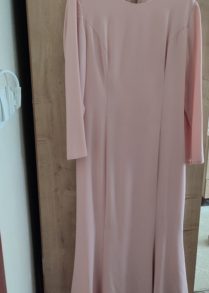 Balık kesim ince dantel detaylı abiye  - Görsel 4