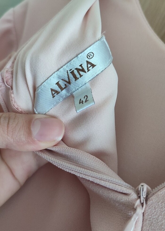 Balık kesim ince dantel detaylı abiye  - Görsel 5