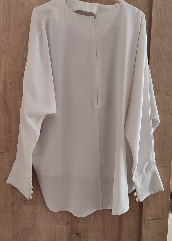 Yarasa kol krep bluz - Görsel 2