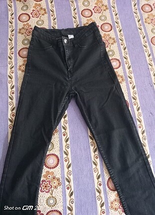 34 Beden Siyah yüksek bel pantolon