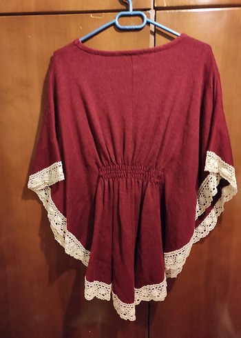 Dantel Detaylı Panço / Yarasa Kol Triko - Görsel 5