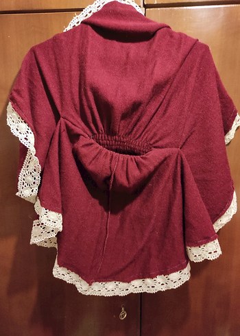 Dantel Detaylı Panço / Yarasa Kol Triko - Görsel 4