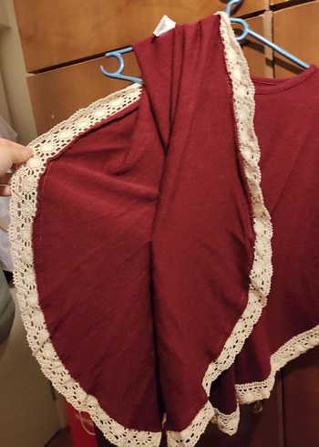 Dantel Detaylı Panço / Yarasa Kol Triko - Görsel 3