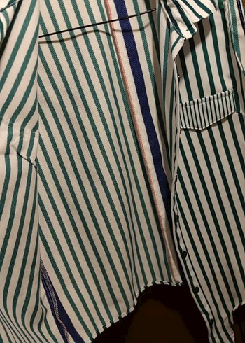 Çizgili Bağlamalı Gömlek - Görsel 2