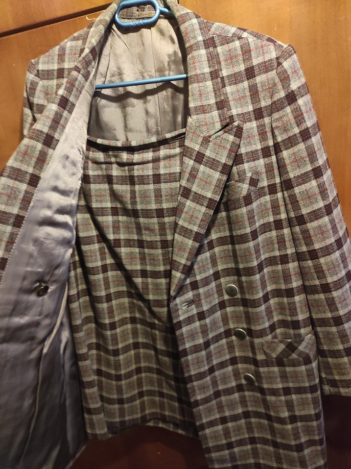 Retro Ekose Blazer & Etek Takım - Görsel 4