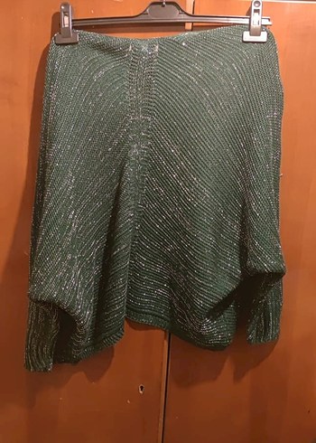 Zümrüt Yeşili Simli Bolero - Görsel 3