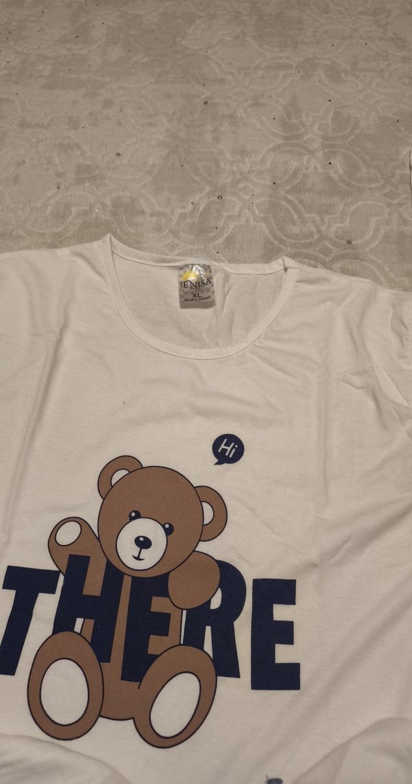 Beyaz Baskılı Hamile Tişörtü - Görsel 2