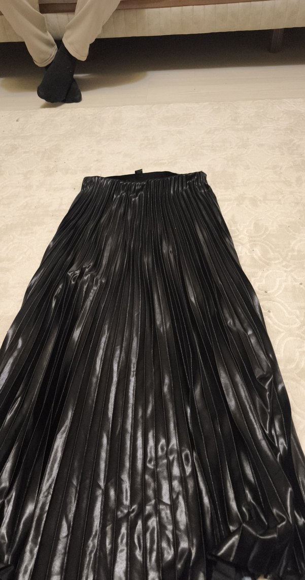 Uzun Pilili Siyah Çizgili Etek - Görsel 2