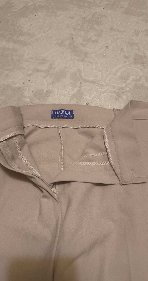 Bej  Keten Kadın Pantolon - Görsel 3