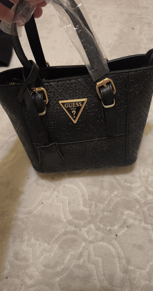 Guess Siyah Deri Tokalı Kadın Çanta - Görsel 2