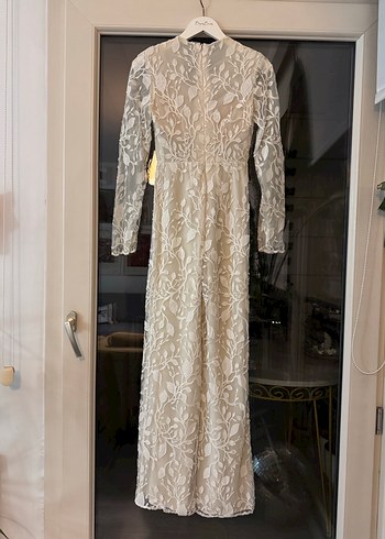 Zeynep Erdoğan imzalı Dantel Gelinlik Tulum - tamame el işlemesi - Görsel 3