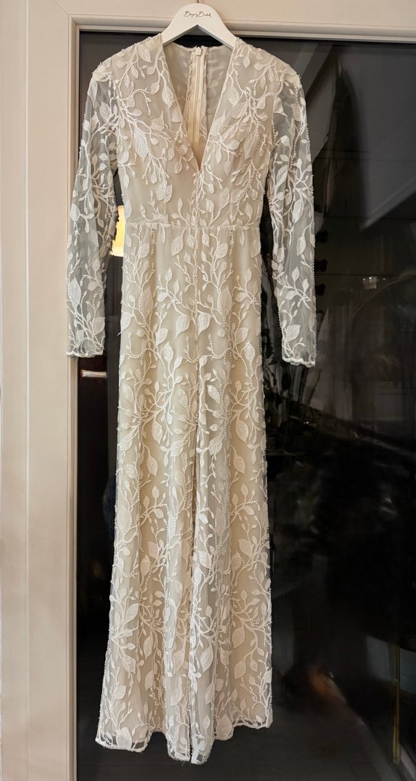 Zeynep Erdoğan imzalı Dantel Gelinlik Tulum - tamame el işlemesi - Görsel 2