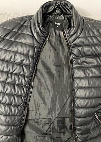 Erkek Siyah Deri Biker Ceket Colins - Görsel 2