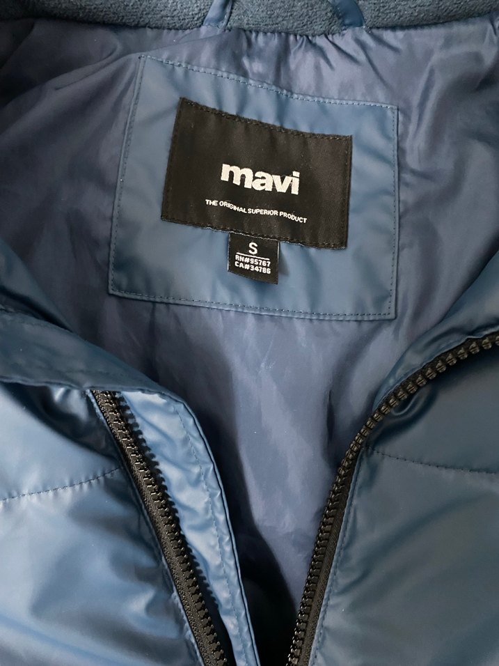 Fermuarlı Mavi Erkek Kışlık montu - Görsel 2