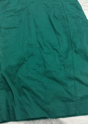 Yeşil V Yakalı Kolsuz Midi Elbise - Görsel 2