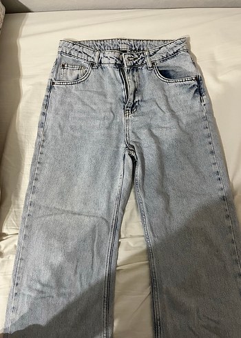 Bol Kesim Mavi Denim Kadın Pantolon - Görsel 2