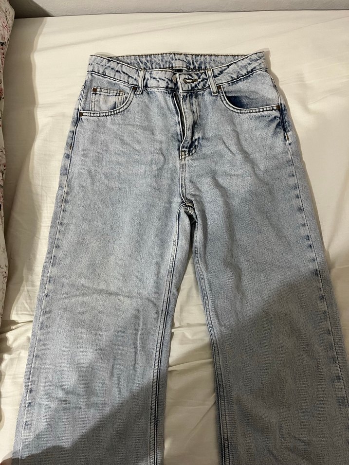 Bol Kesim Mavi Denim Kadın Pantolon - Görsel 2